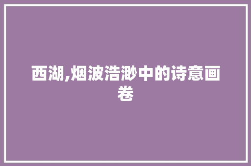 西湖,烟波浩渺中的诗意画卷