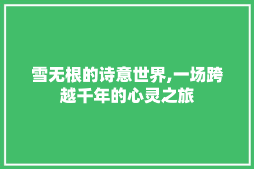 雪无根的诗意世界,一场跨越千年的心灵之旅