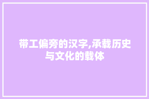 带工偏旁的汉字,承载历史与文化的载体 古代典籍
