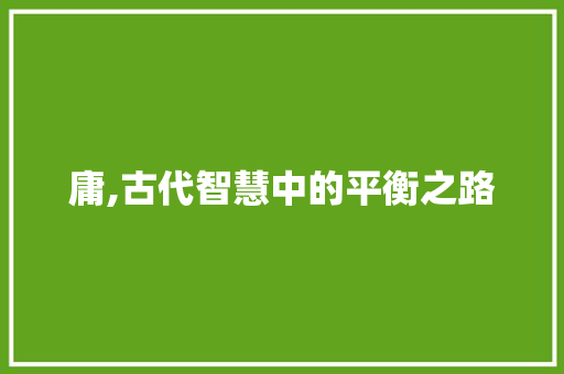 庸,古代智慧中的平衡之路 汉字拼音