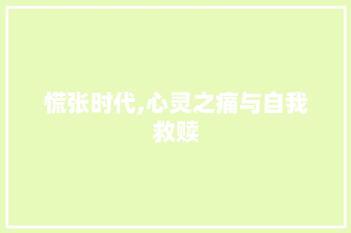 慌张时代,心灵之痛与自我救赎