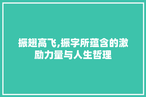 振翅高飞,振字所蕴含的激励力量与人生哲理