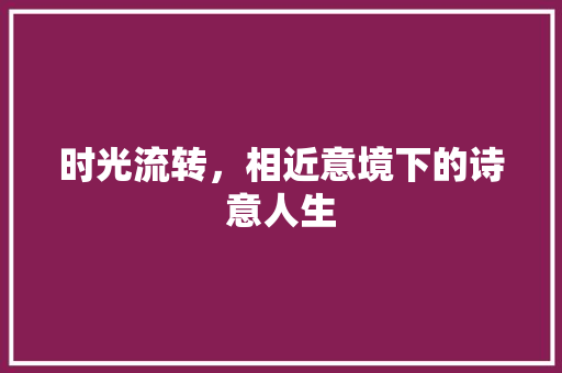 时光流转，相近意境下的诗意人生
