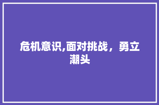 危机意识,面对挑战，勇立潮头