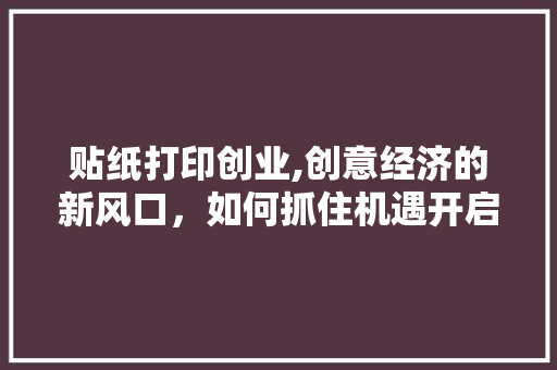贴纸打印创业,创意经济的新风口，如何抓住机遇开启财富之门 近义词汇
