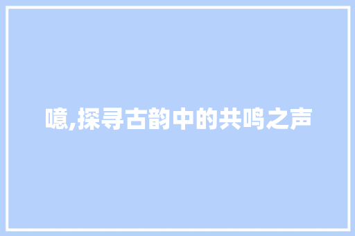噫,探寻古韵中的共鸣之声
