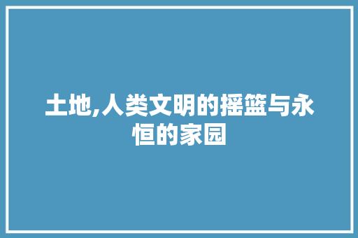 土地,人类文明的摇篮与永恒的家园