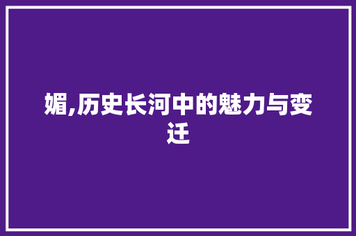 媚,历史长河中的魅力与变迁