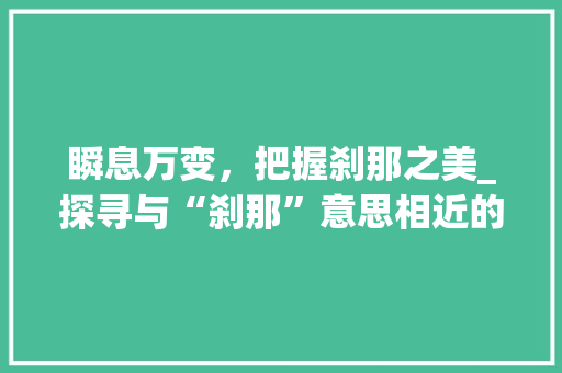 瞬息万变，把握刹那之美_探寻与“刹那”意思相近的词汇及其魅力