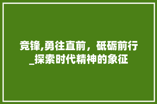 竞锋,勇往直前，砥砺前行_探索时代精神的象征