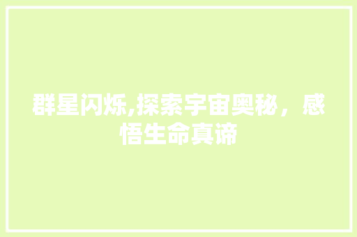 群星闪烁,探索宇宙奥秘，感悟生命真谛