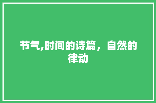 节气,时间的诗篇，自然的律动 英语单词