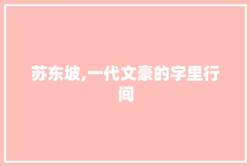 苏东坡,一代文豪的字里行间 近义词汇