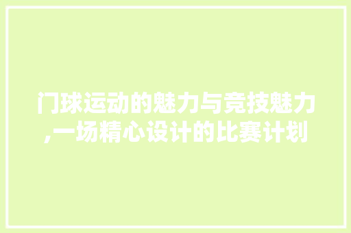 门球运动的魅力与竞技魅力,一场精心设计的比赛计划介绍