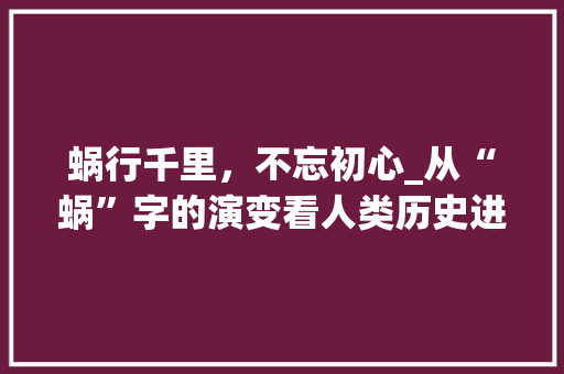 蜗行千里，不忘初心_从“蜗”字的演变看人类历史进程 英语单词