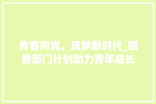 青春向党，筑梦新时代_团委部门计划助力青年成长