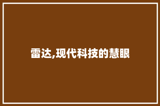 雷达,现代科技的慧眼