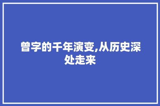 曾字的千年演变,从历史深处走来