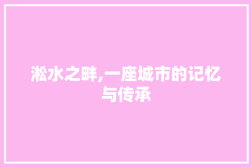 淞水之畔,一座城市的记忆与传承