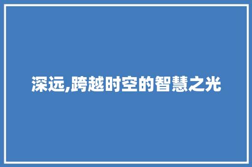 深远,跨越时空的智慧之光