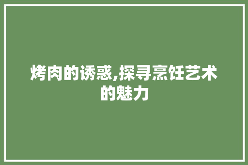 烤肉的诱惑,探寻烹饪艺术的魅力