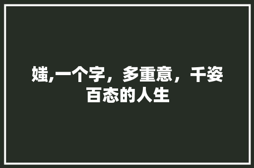 媸,一个字，多重意，千姿百态的人生