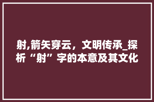 射,箭矢穿云，文明传承_探析“射”字的本意及其文化内涵 短语