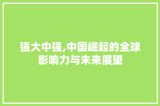 强大中强,中国崛起的全球影响力与未来展望
