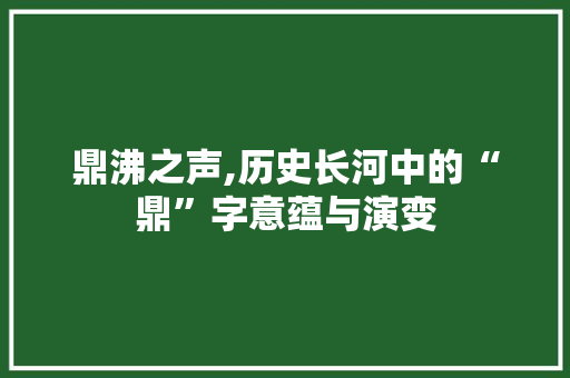鼎沸之声,历史长河中的“鼎”字意蕴与演变
