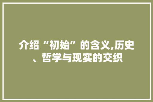 介绍“初始”的含义,历史、哲学与现实的交织
