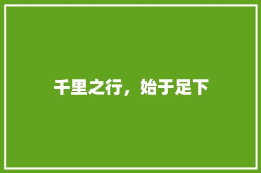 千里之行，始于足下