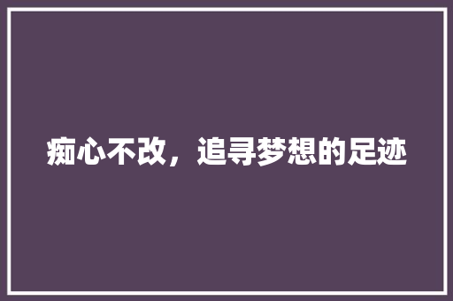 痴心不改，追寻梦想的足迹