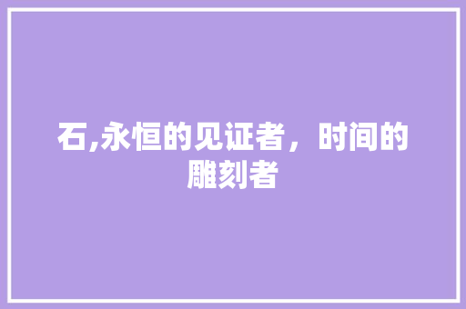 石,永恒的见证者，时间的雕刻者