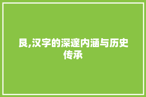 艮,汉字的深邃内涵与历史传承