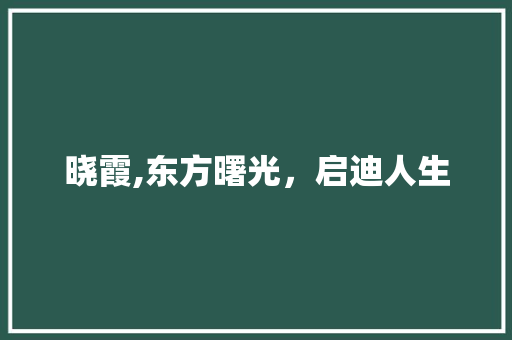 晓霞,东方曙光，启迪人生