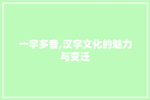 一字多音,汉字文化的魅力与变迁 古代典籍
