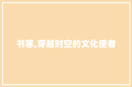书寒,穿越时空的文化使者