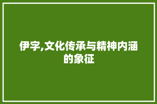 伊字,文化传承与精神内涵的象征 反义词汇