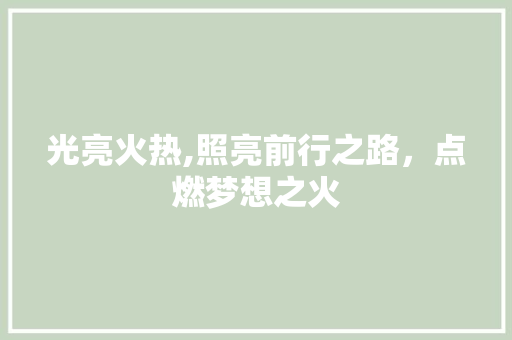 光亮火热,照亮前行之路，点燃梦想之火
