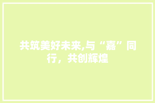 共筑美好未来,与“嘉”同行，共创辉煌