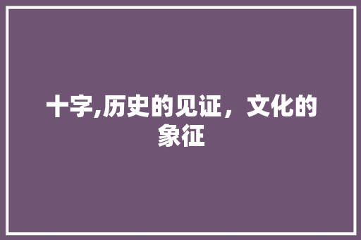 十字,历史的见证，文化的象征