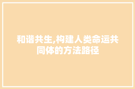 和谐共生,构建人类命运共同体的方法路径