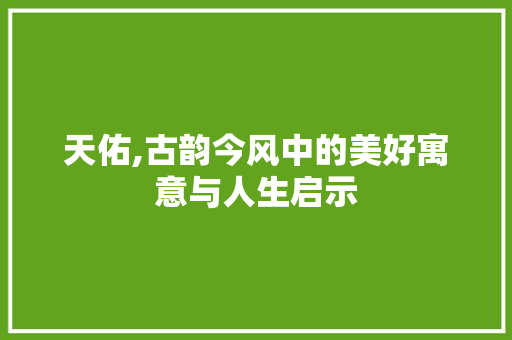 天佑,古韵今风中的美好寓意与人生启示
