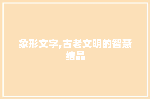 象形文字,古老文明的智慧结晶