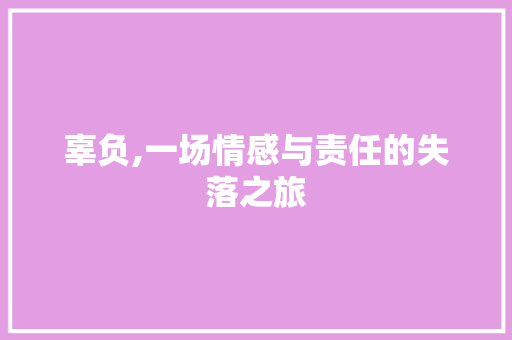 辜负,一场情感与责任的失落之旅