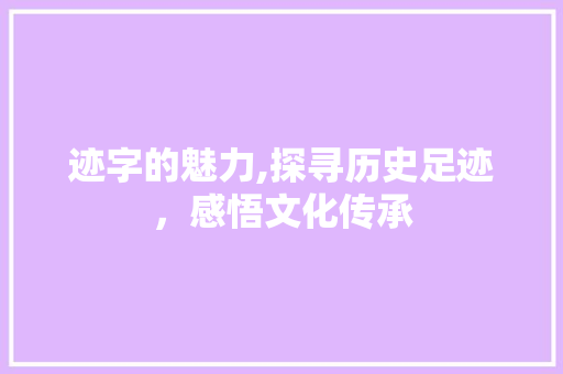 迹字的魅力,探寻历史足迹，感悟文化传承 反义词汇
