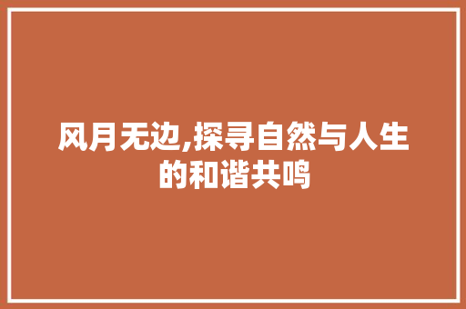 风月无边,探寻自然与人生的和谐共鸣