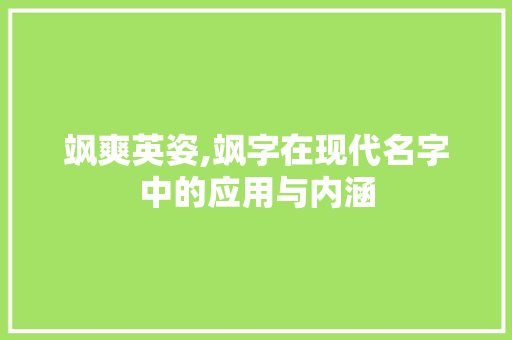 飒爽英姿,飒字在现代名字中的应用与内涵
