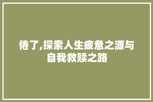 倦了,探索人生疲惫之源与自我救赎之路