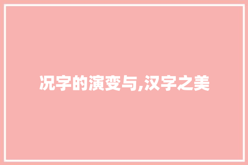 况字的演变与,汉字之美